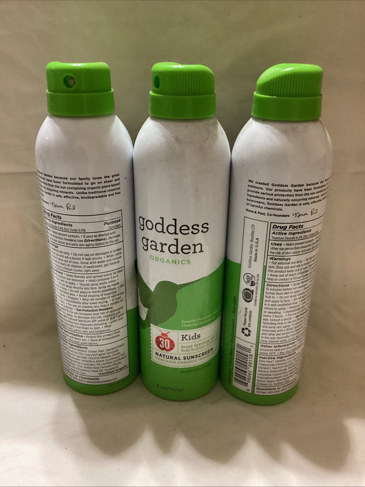 Kids SPF30 Natural Sunscreen Spray - Organic, Hypoallergenic, 6 oz Pack of 3