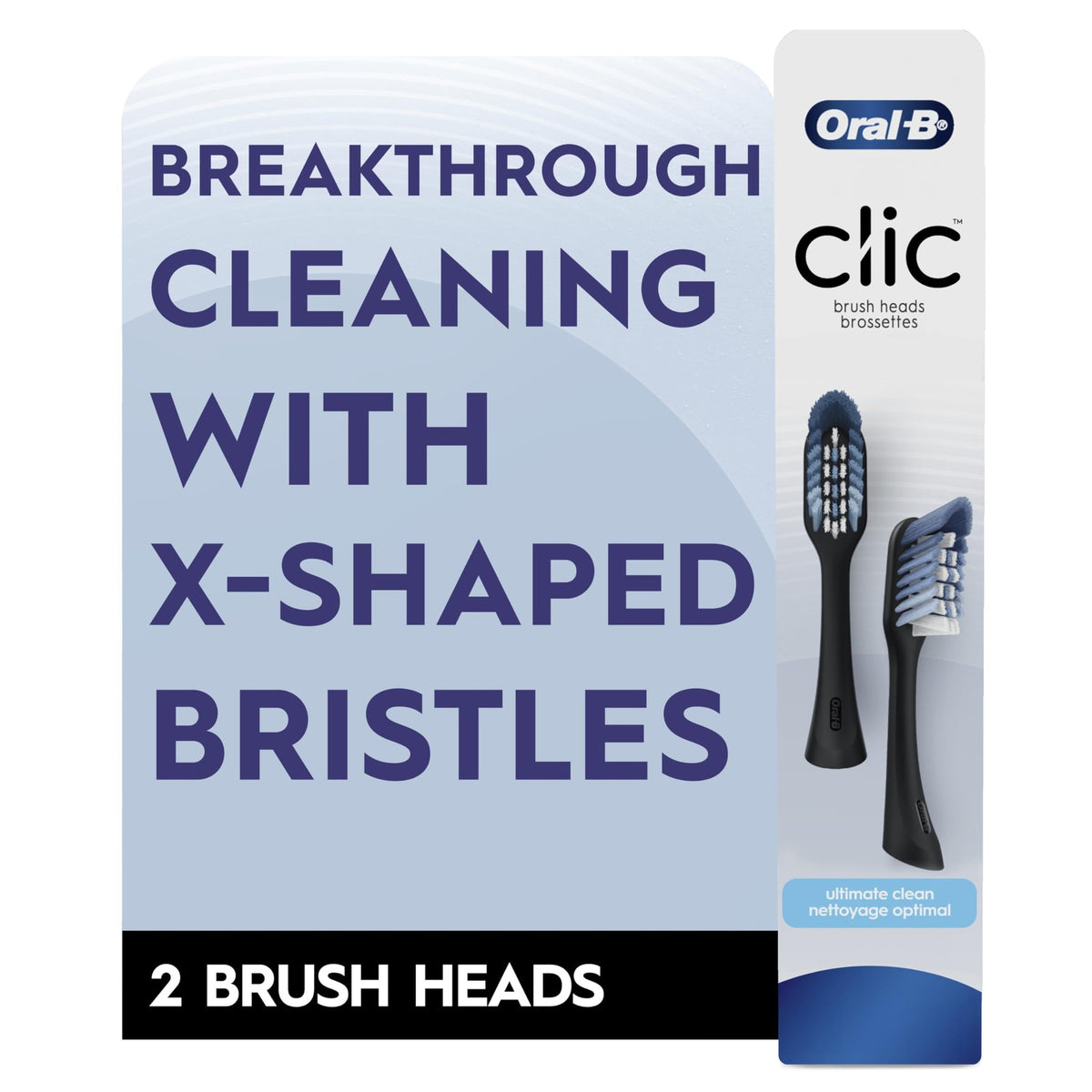 Oral-B Clic Toothbrush Replacement Heads - Pack of 2, Black
