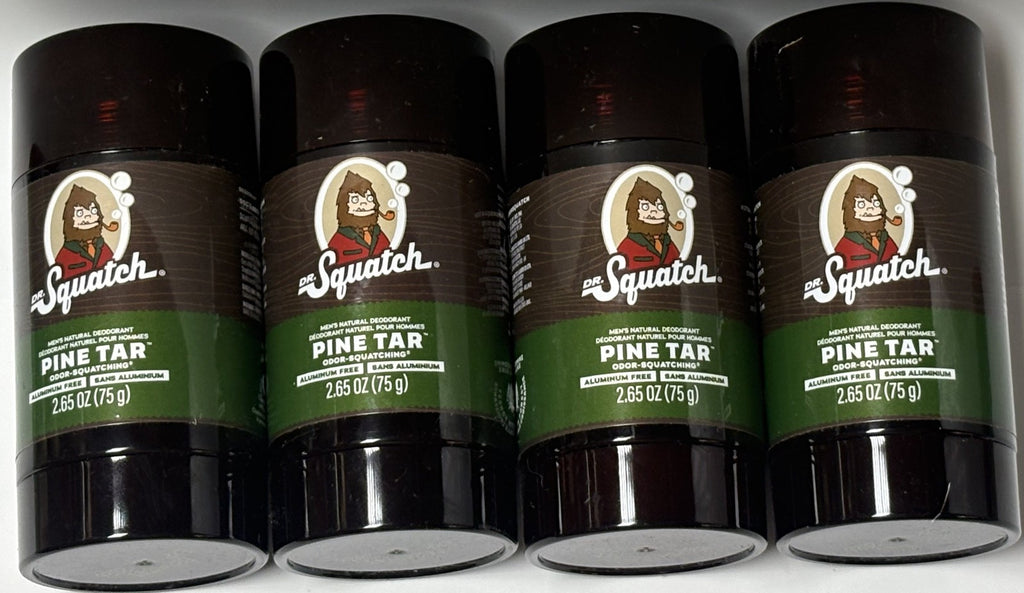 Natural Deodorant for Men - Aluminum-Free Pine Tar 4-Pack 2.65oz
