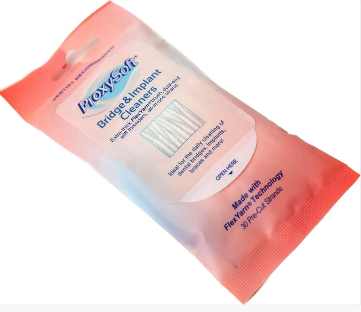 Dental Floss for Bridges & Implants - Travel Pack 30 Pre-Cut Threads