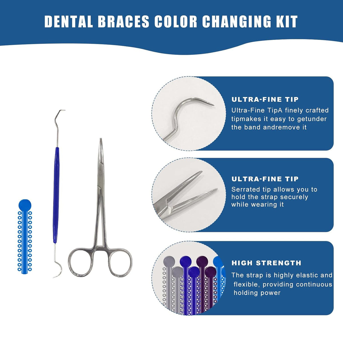 Multi-Color Orthodontic Ligature Set for Braces - 2080 Rubber Bands DIY