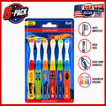 Kids Toothbrush Set 6 Pack - Soft Bristles & Racing Design, Toddler Oral Care