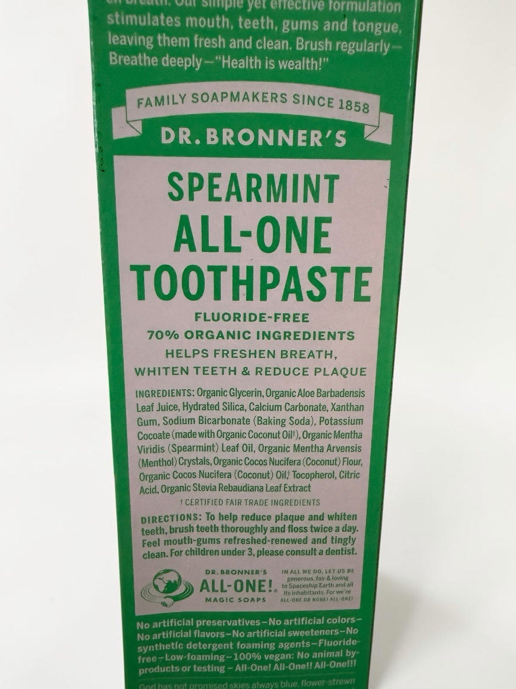 Fluoride-Free Spearmint Toothpaste Set - Whitens Teeth & Freshens Breath, 2-Pack