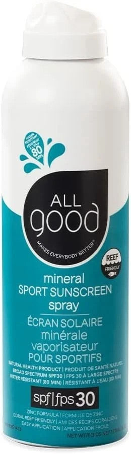 Mineral Sunscreen Spray SPF 30 - Water-Resistant, Hydrating, Pack of 3