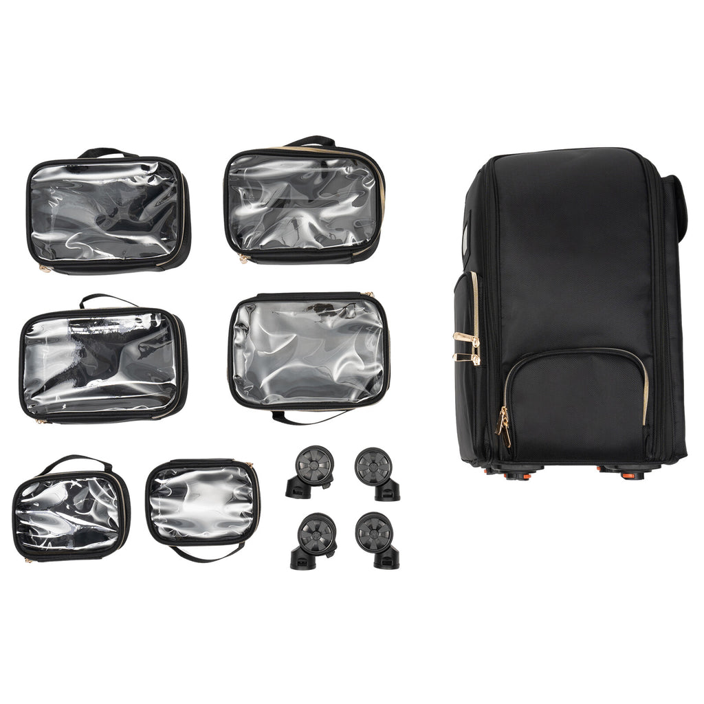 Professional Rolling Makeup Case with Storage Organizer for Cosmetics