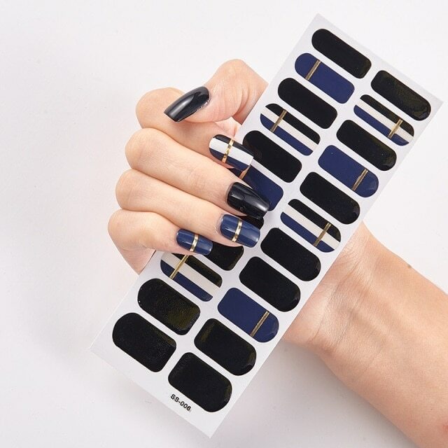 Full Size Nail Wraps & Stickers Set for Manicure Art Self-Adhesive 3D Decor