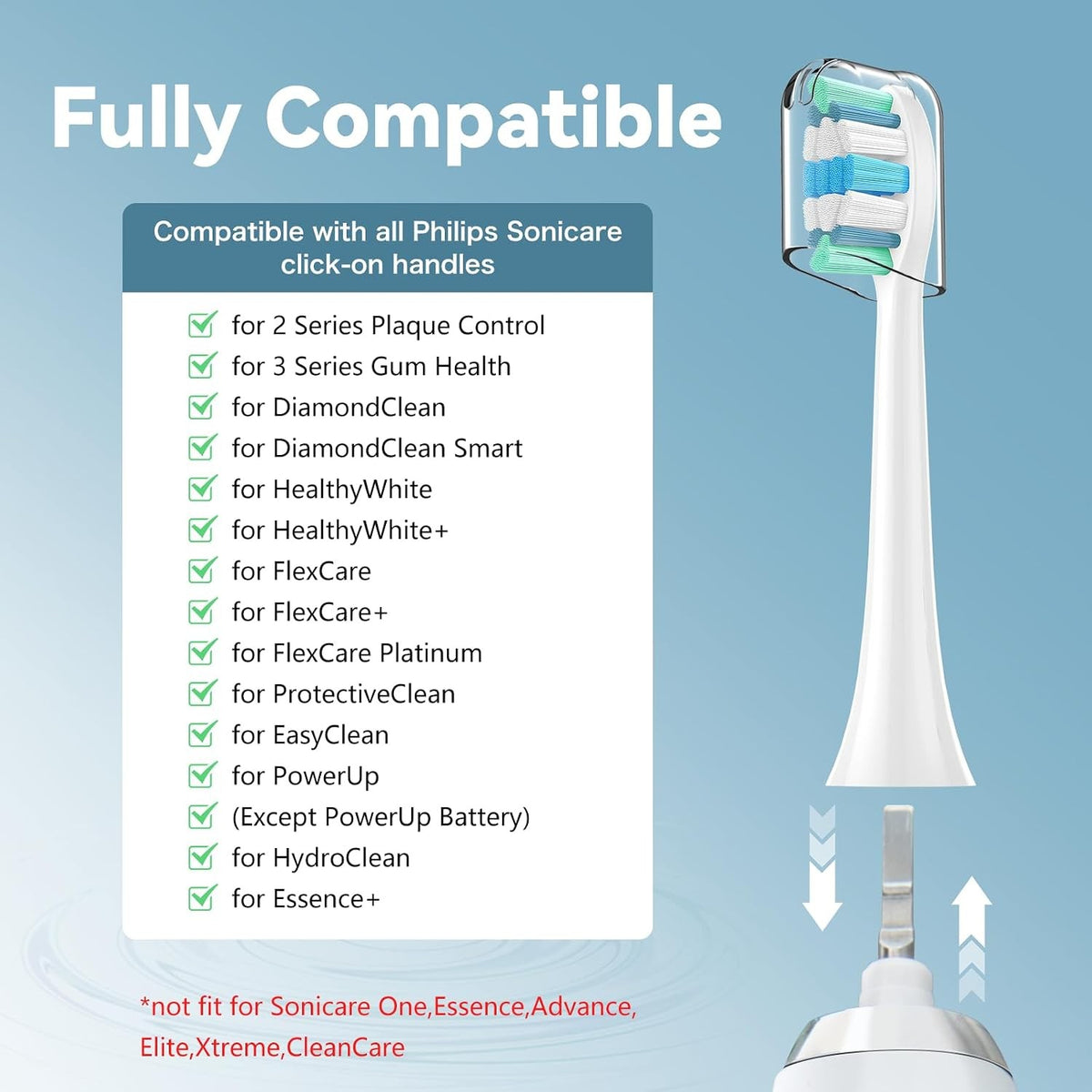 Electric Toothbrush Replacement Heads for Philips Sonicare - 8 Pack, Soft Bristles