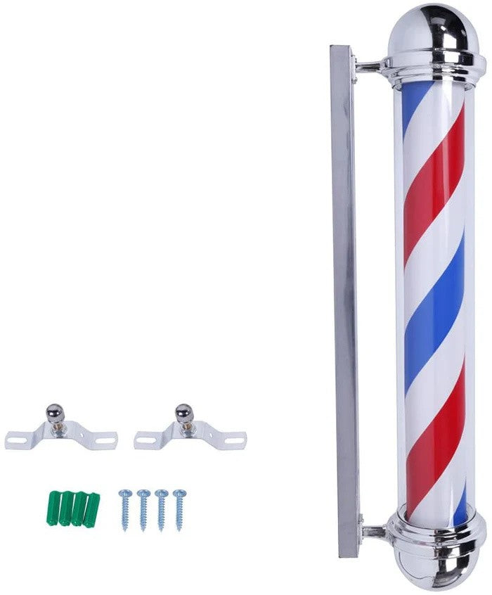 36 Inch Rotating LED Barber Shop Sign Light - Red White Blue Pole Lamp