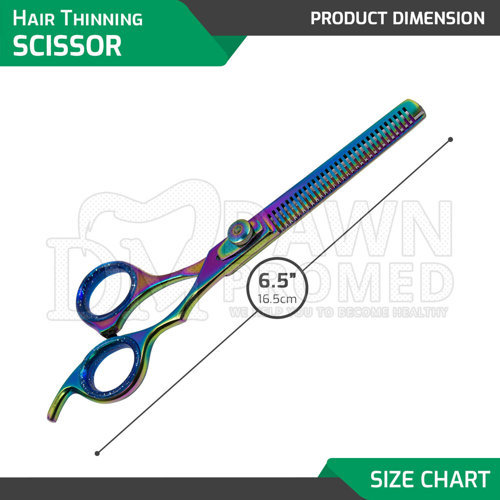 Professional Rainbow Hair Cutting & Thinning Scissors 6.5" - High-Precision Barber Shears