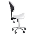 Heavy-Duty Ergonomic Saddle Stool with Back Support and Height Adjustment
