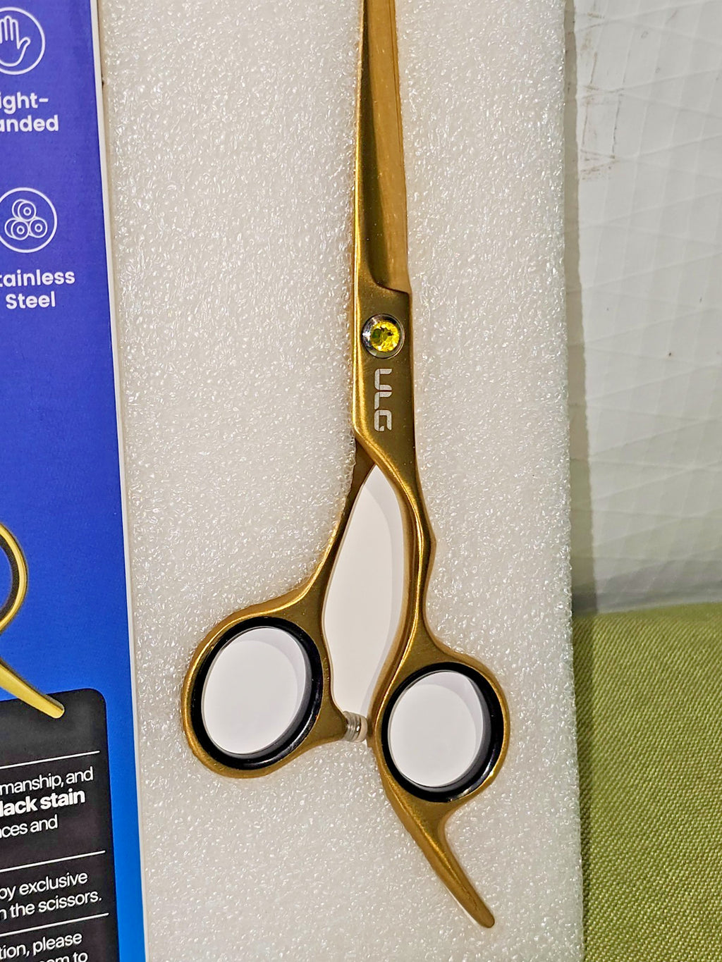 Professional Hair Cutting Scissors 6.5 Inch Barber Shears Gold