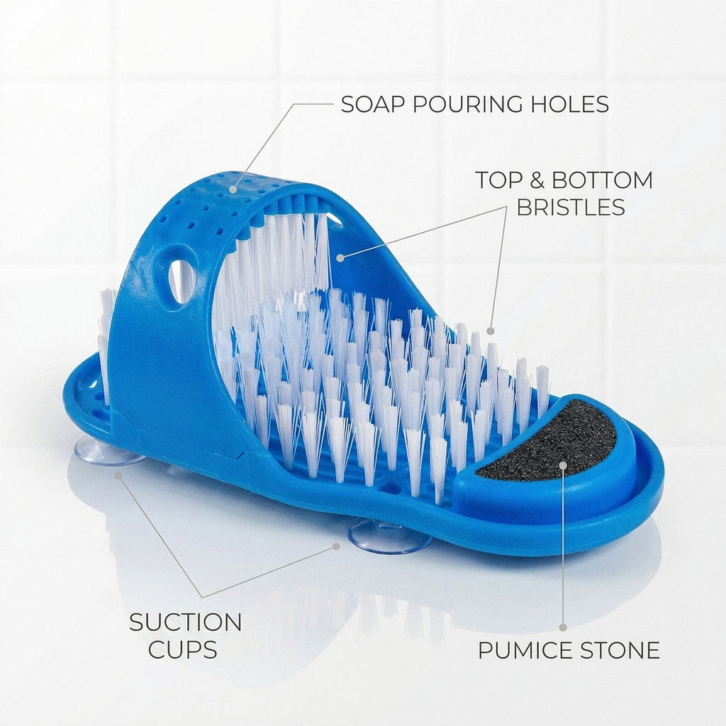 Foot Scrubber Shower Sandal with Pumice Stone & Suction Cup 2 Pack