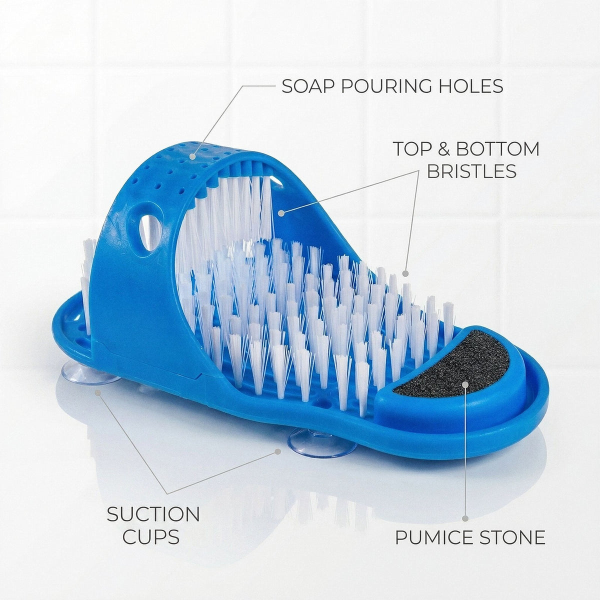 Foot Scrubber Shower Sandal with Pumice Stone & Suction Cup 2 Pack