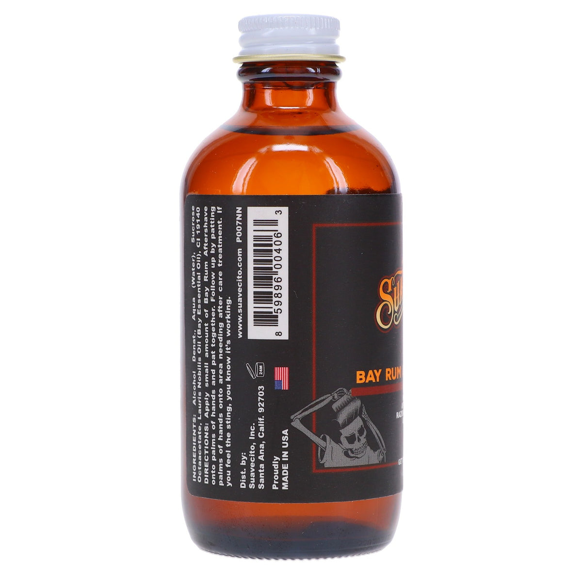 Suavecito Bay Rum Aftershave 4 oz - Classic Pore-Closing & Soothing Facial Toner