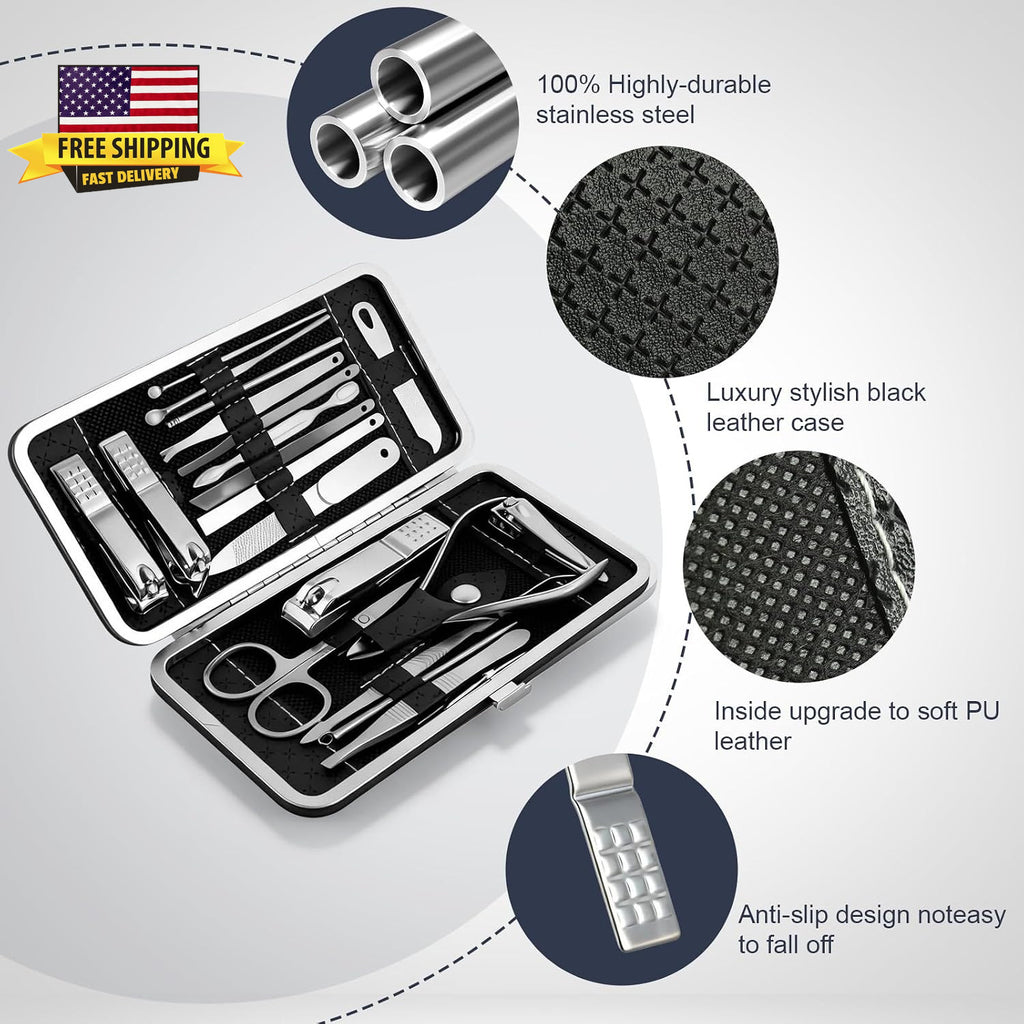 Premium Nail Clippers Set for Women & Men Travel Manicure Kit