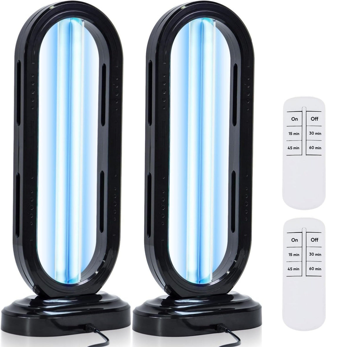 2-Pack Ultraviolet Disinfection Lamp for Household Sterilization, 38W UV Germicidal Light