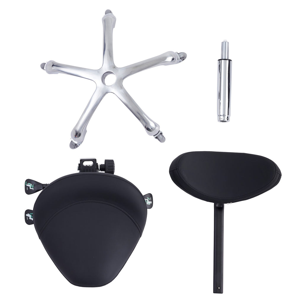 Black Hydraulic Saddle Stool with Backrest for Salon, Office & Spa
