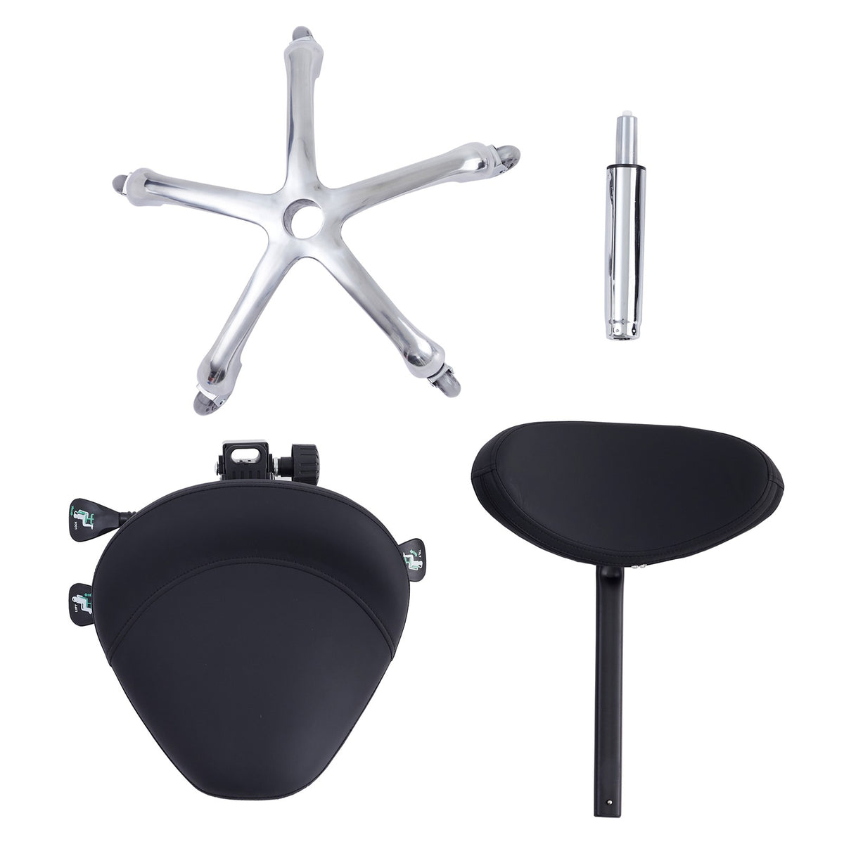 Black Hydraulic Saddle Stool with Backrest for Salon, Office & Spa