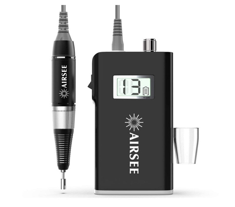 Professional Wireless Nail Drill Kit with LCD Screen, 6 Metal Bits, 3000-30000 RPM