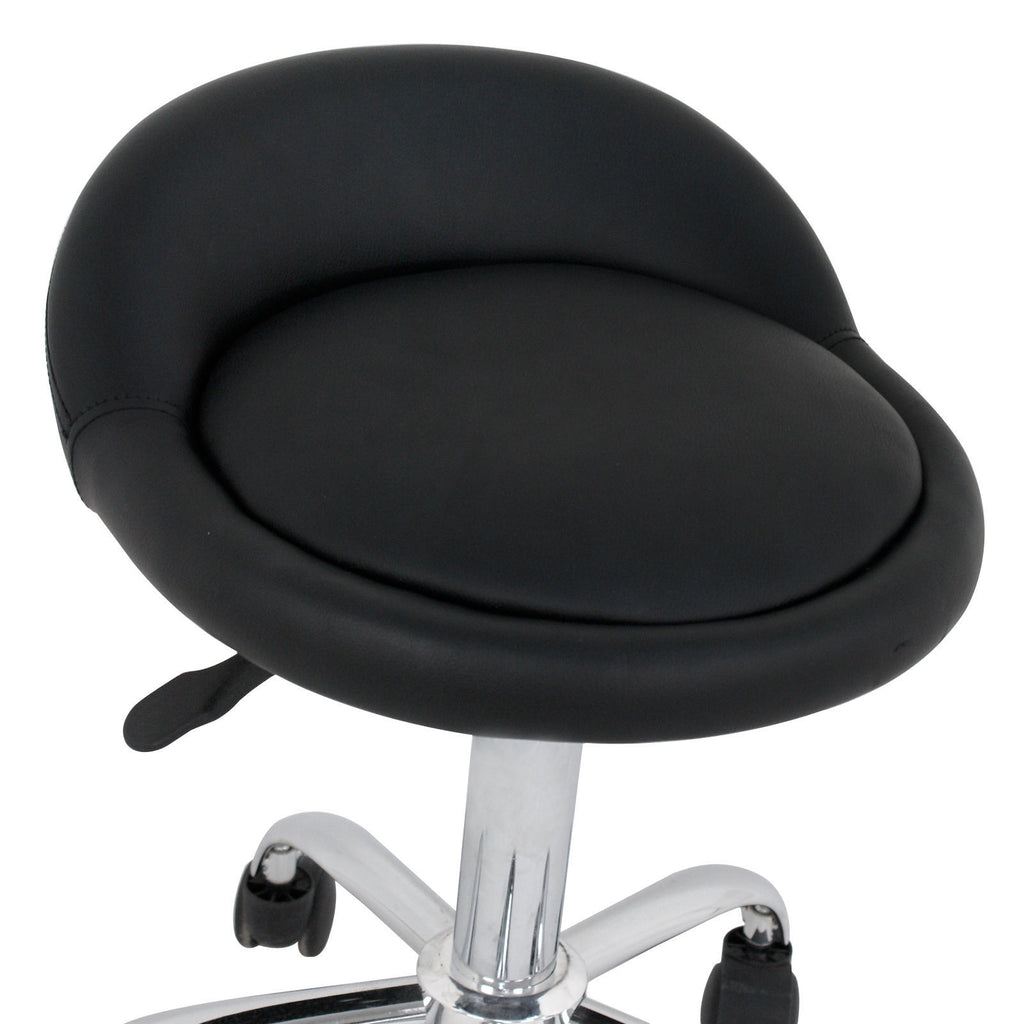 Adjustable Hydraulic Salon Stool with Backrest and 5 Caster Wheels