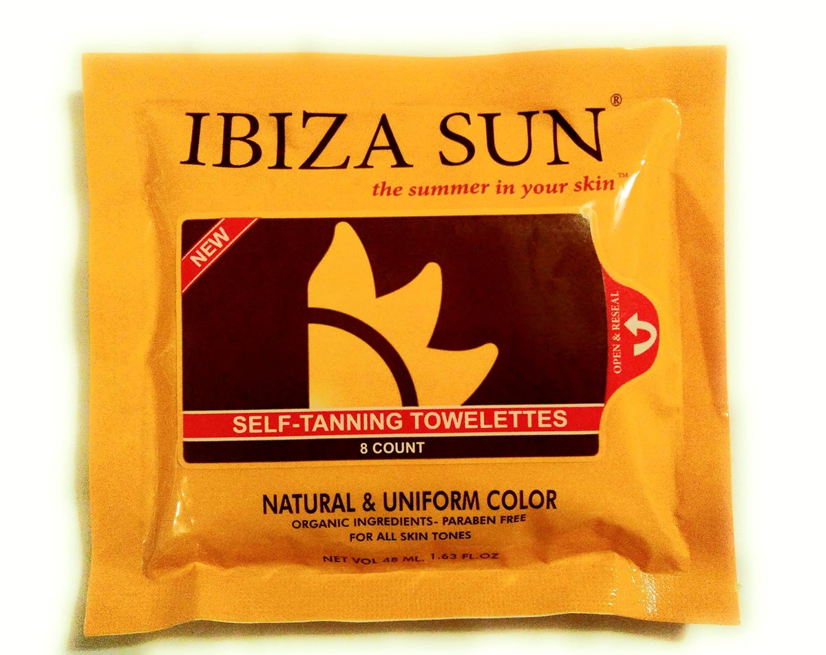 Organic Sunless Tanning Wipes - Self Tanner for Face & Body, 8 Count