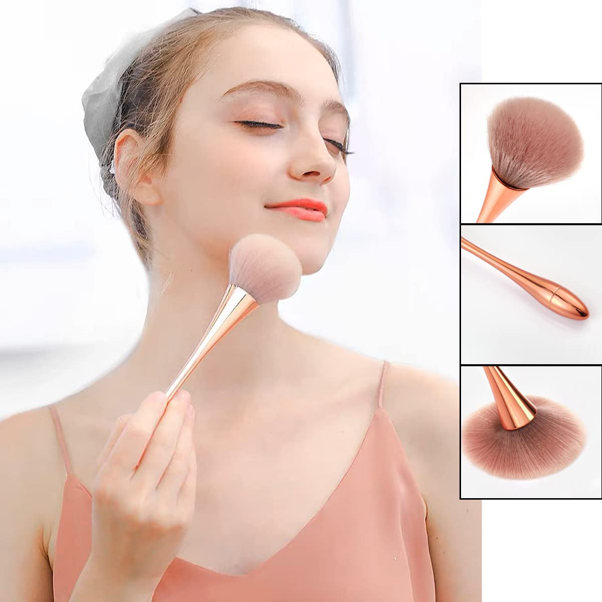 3Pcs Nail Dust Brush Set for Nail Art Cleaning and Makeup Powder Blush Brush