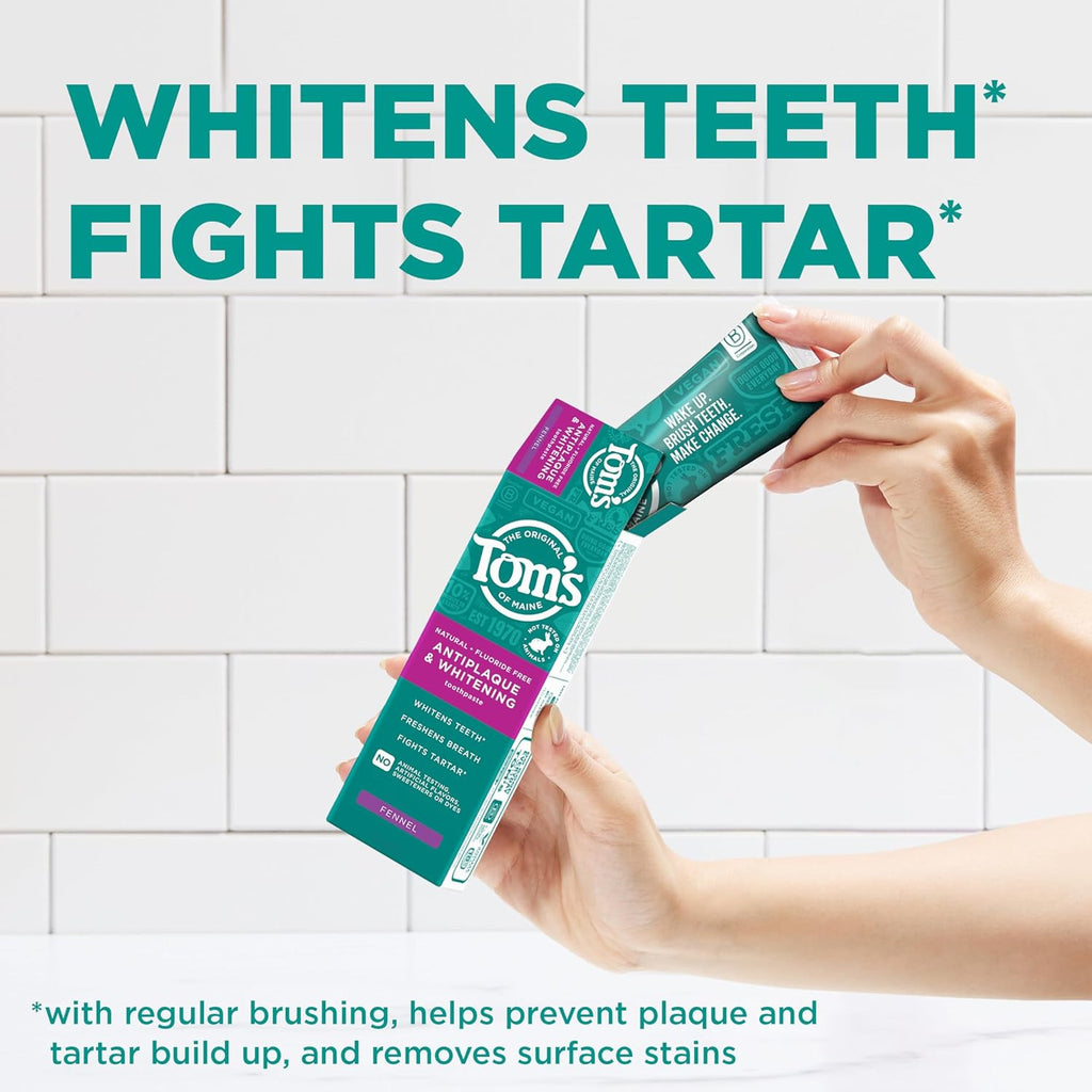 Natural Antiplaque Whitening Toothpaste with Fennel - 3 Pack 4.5 oz