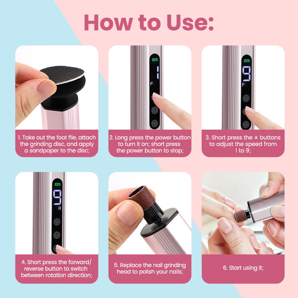 Electric Callus Remover Foot Sander Pedicure Tool with 9 Speeds & LCD Display