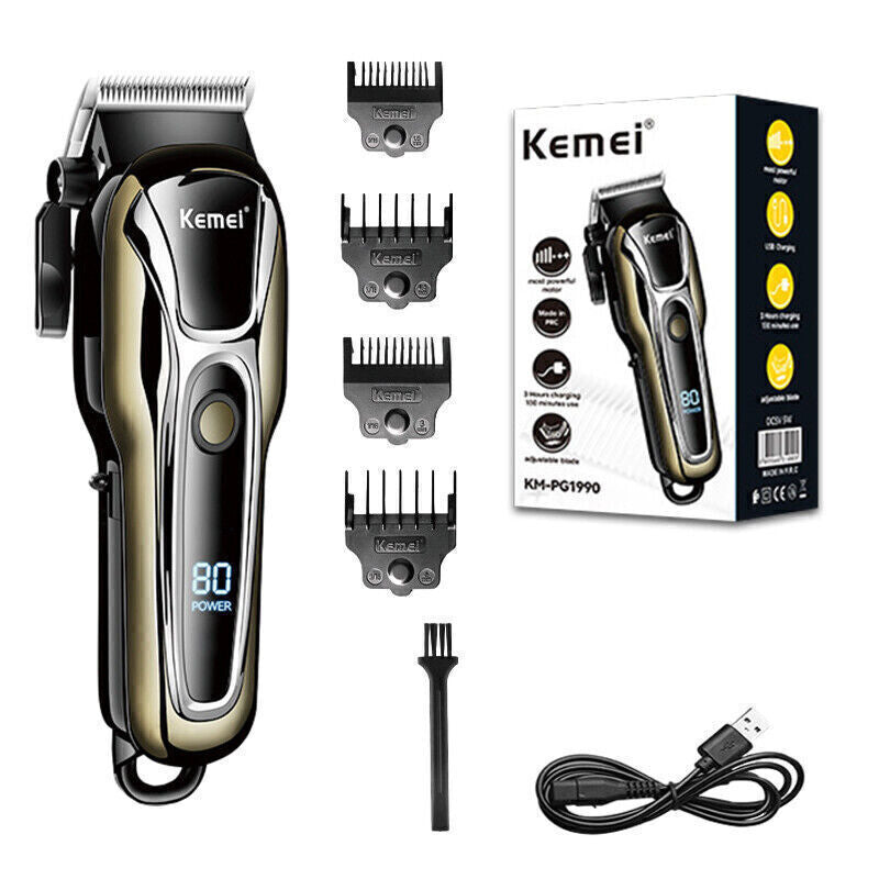 Men's Electric Hair Trimmer Razor Cordless Grooming Kit with LED Display