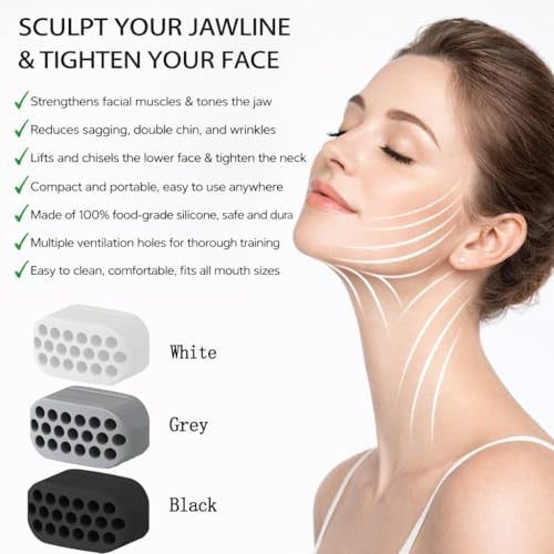 Double Chin Reducer Jaw Exerciser for Facial Toning & Jawline Shaping