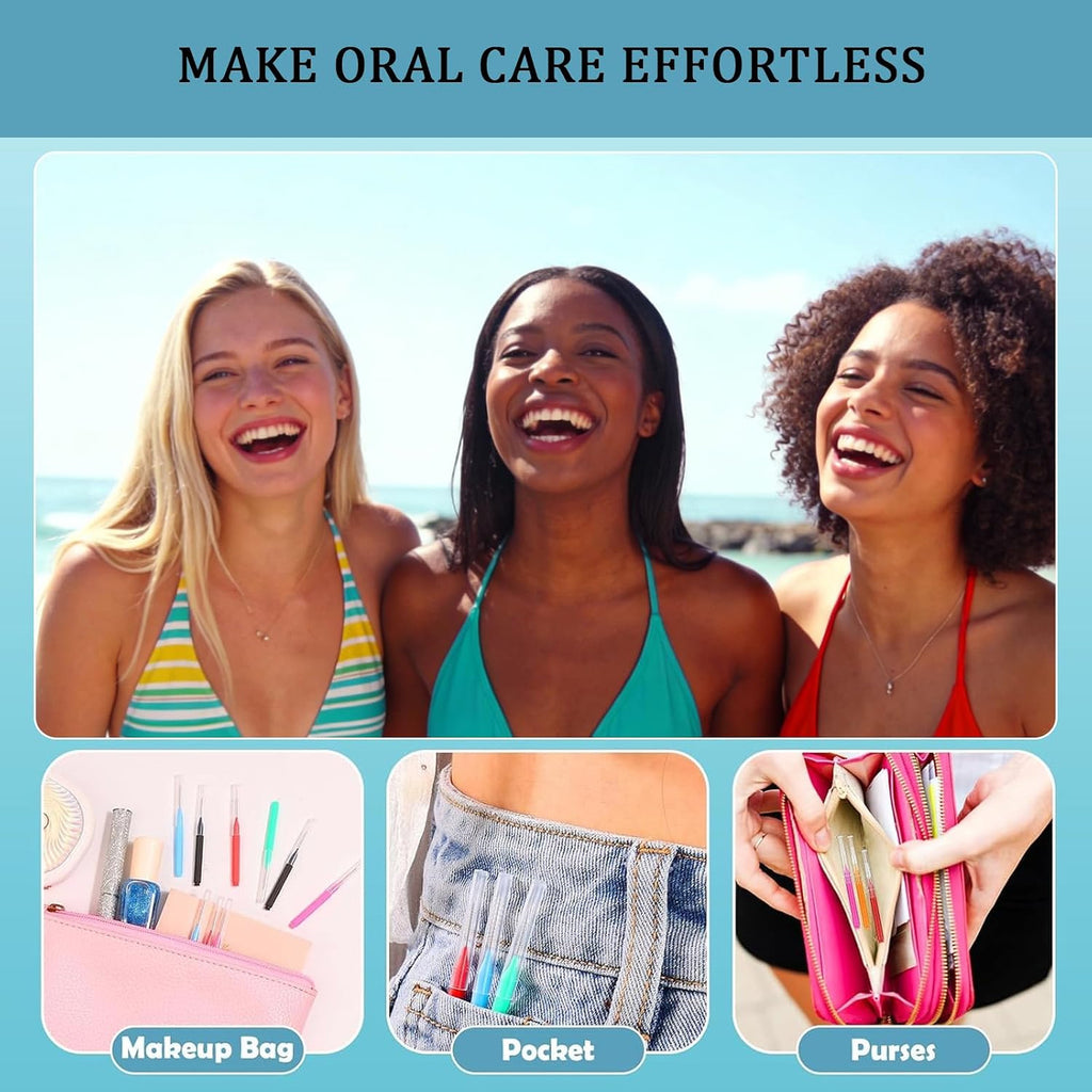 Interdental Brushes Set of 100 with 7 Sizes for Braces & Dental Cleaning