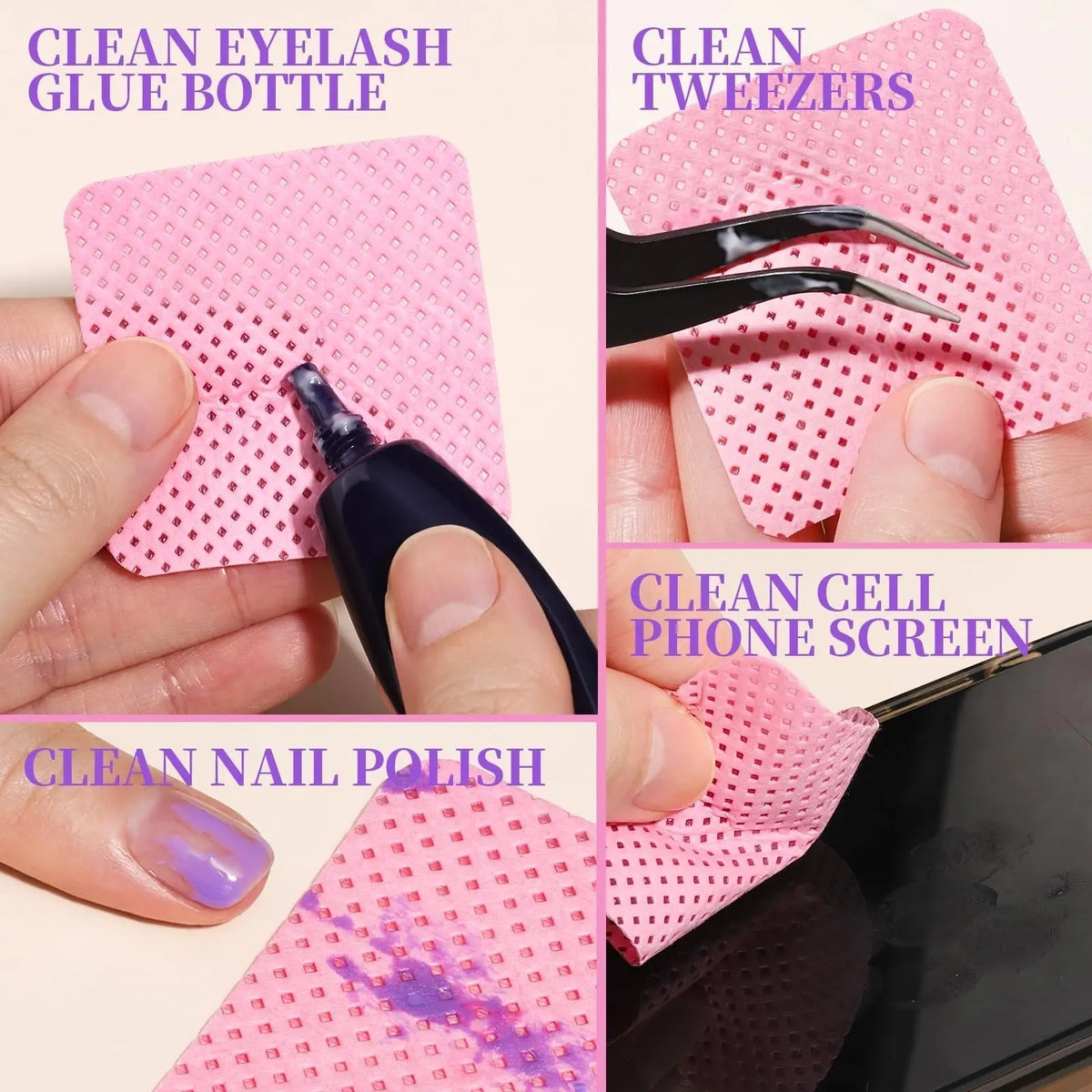 Lint-Free Nail Wipes 200 Sheets for Gel Polish Removal & Manicure Prep