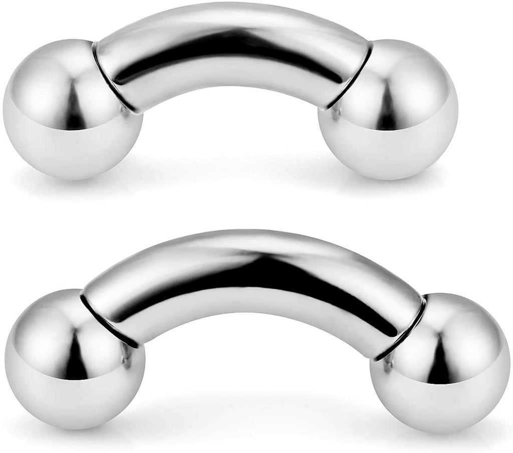 8G Internally Threaded Curved Barbell - 316L Surgical Steel PA Piercing