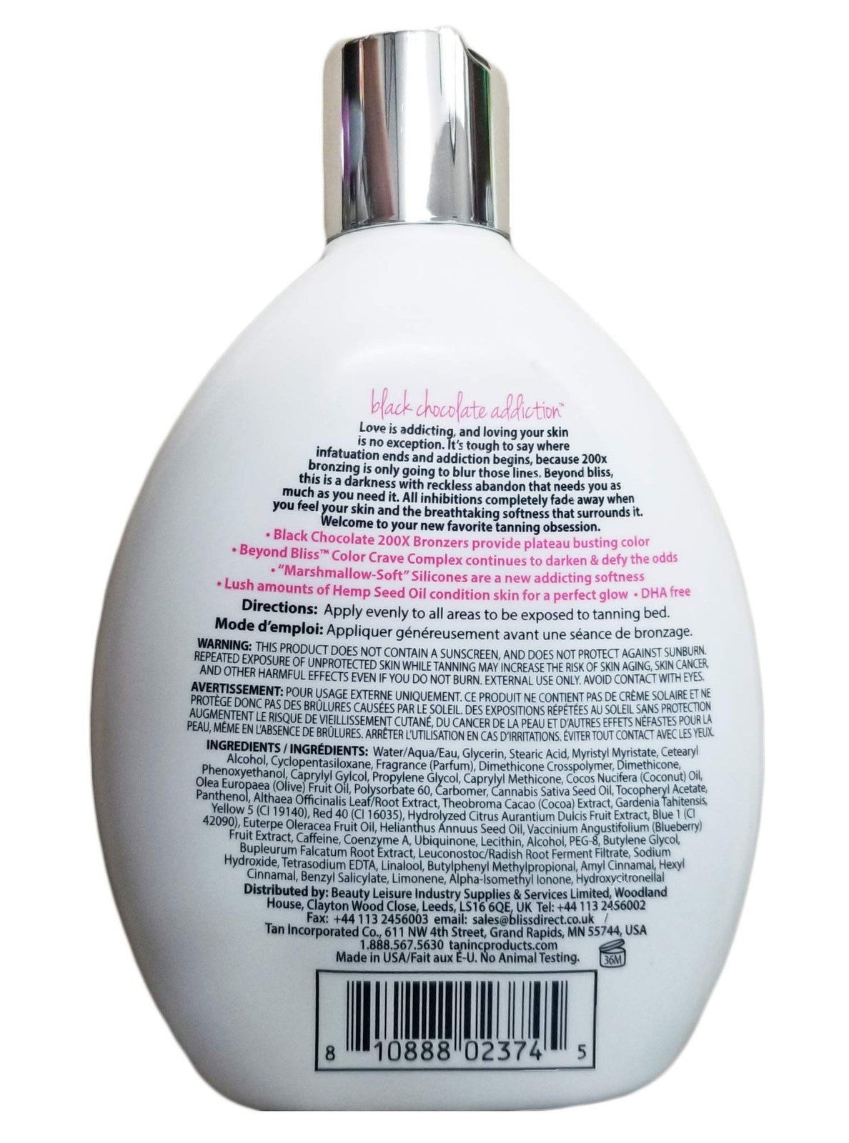 Dark Bronzer Tanning Lotion 13.5oz - Brown Sugar Black Chocolate Addiction 200X