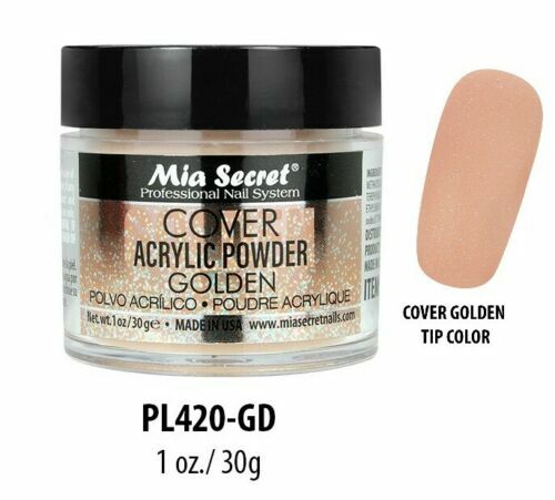 Golden Acrylic Powder for Nail Art - 1 Ounce Cover Powder