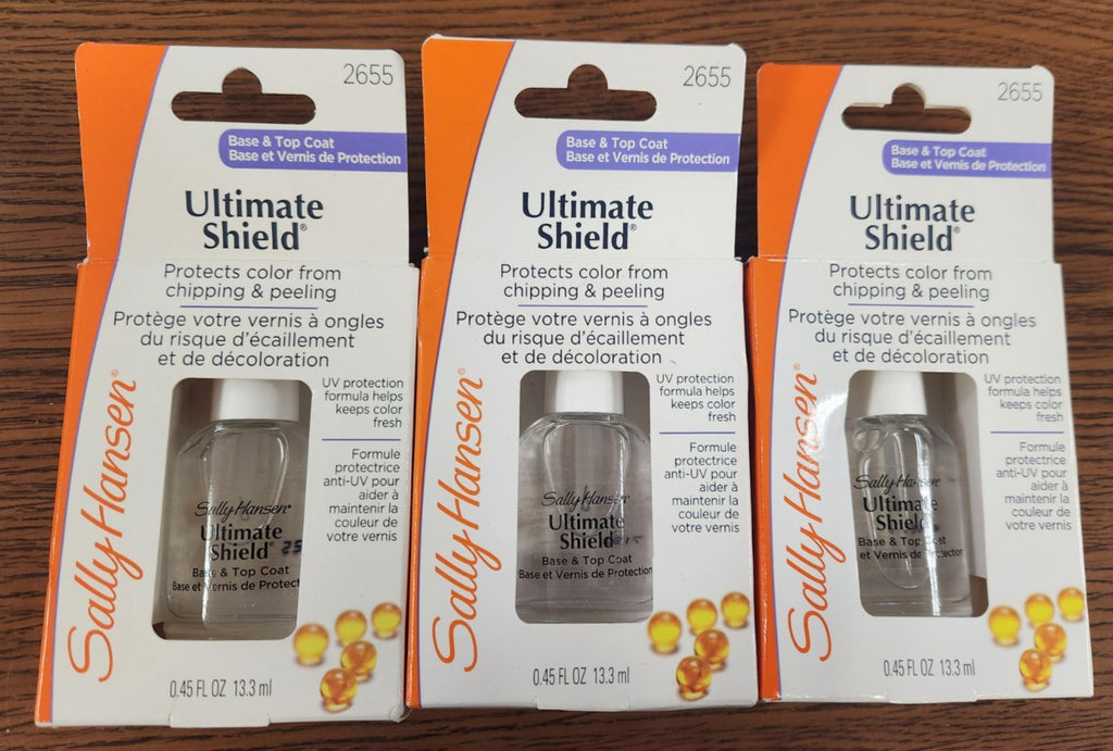 3 Pack Sally Hansen Base and Top Coat Nail Protectors #2655 0.45 oz Each