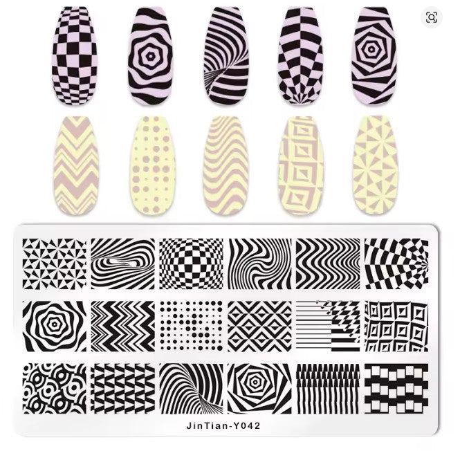 Nail Stamping Plate - Jintian Y042 with Various Patterns for Nail Art