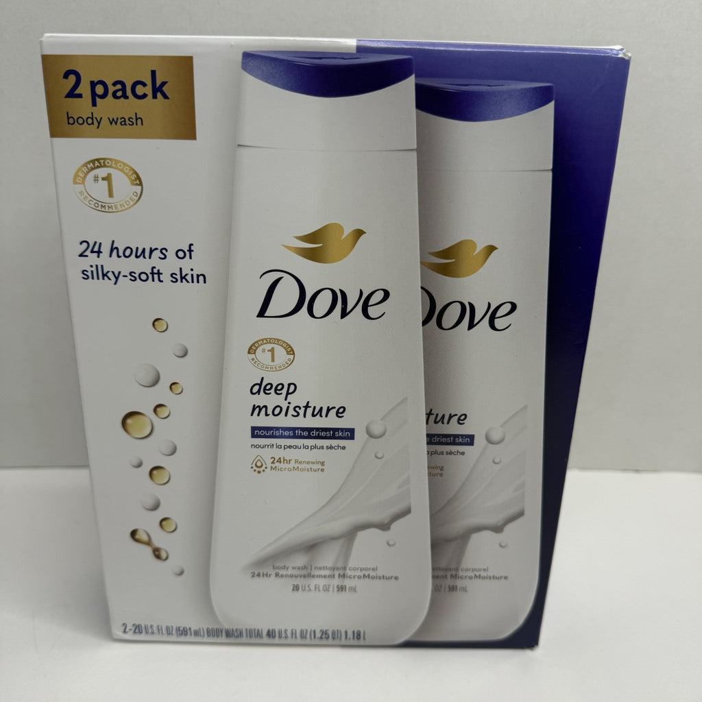 Dove Deep Moisture Body Wash Twin Pack - Hydrating Sulfate-Free 40 fl oz