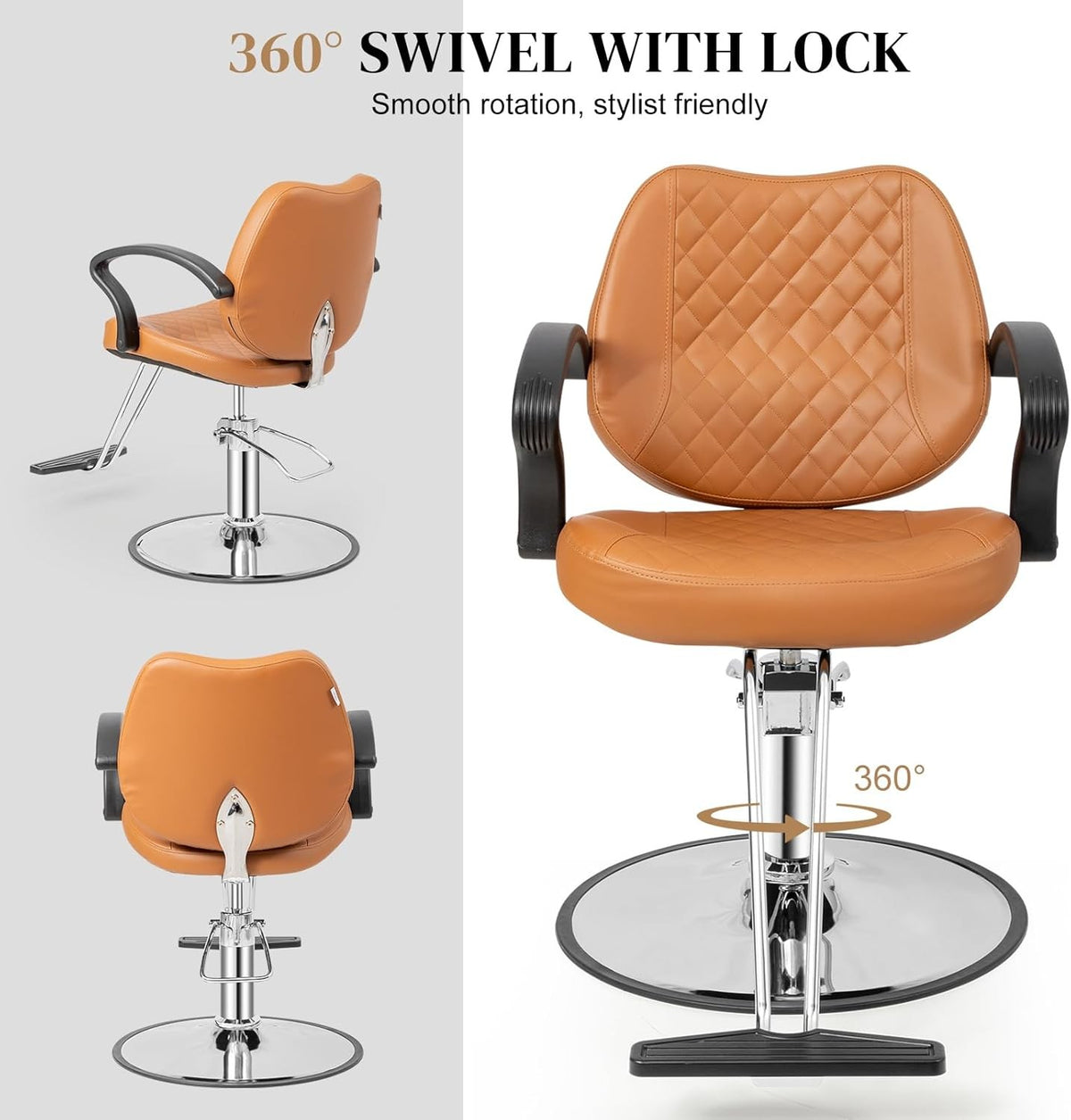 Heavy Duty Salon Styling Chair with Hydraulic Pump & Swivel Base