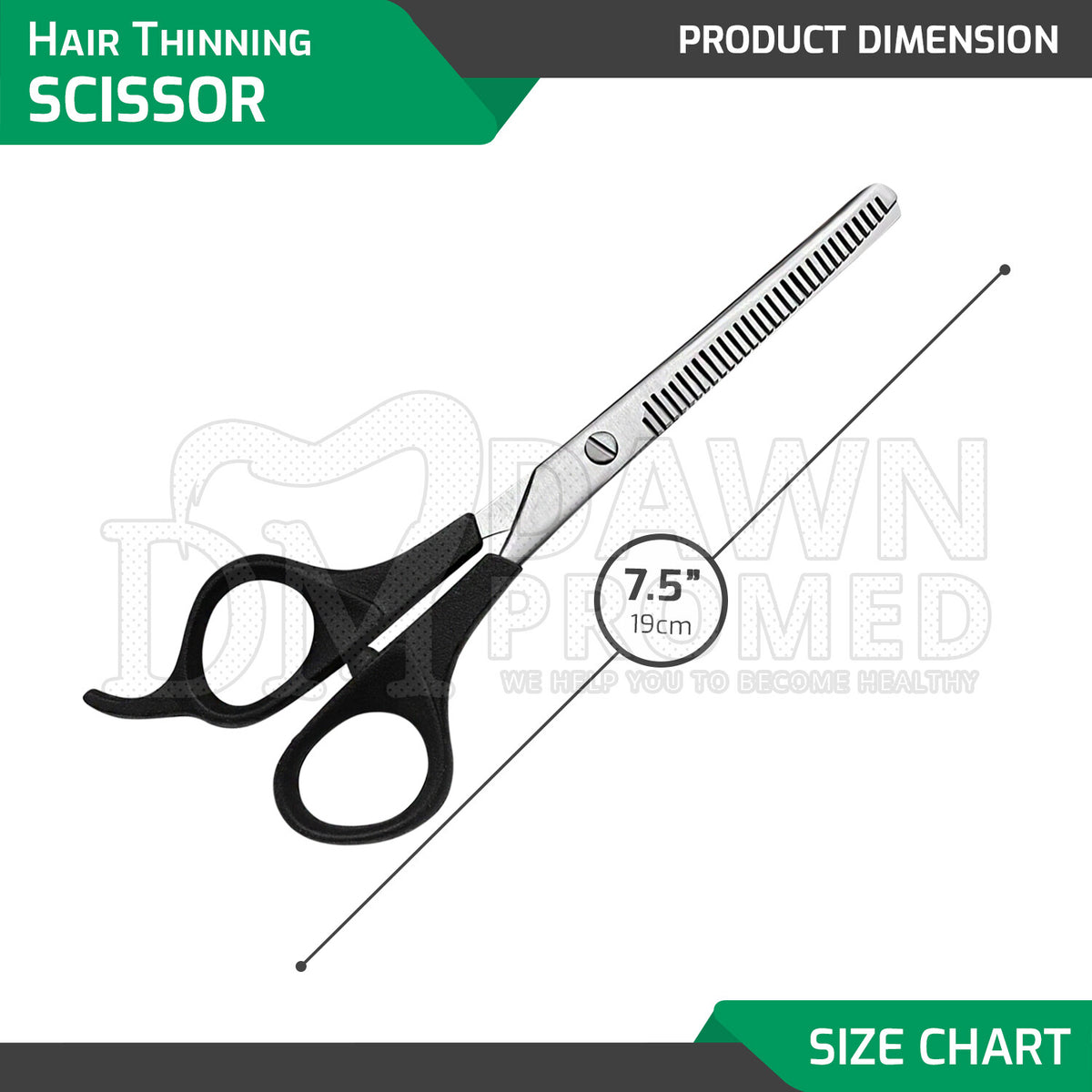Professional Hair Cutting Thinning Scissors & Barber Shears Set, German Steel, 7.5"