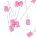Disposable Sponge Oral Cleaning Sticks 100 Pcs Pink Mouth Care Swabs