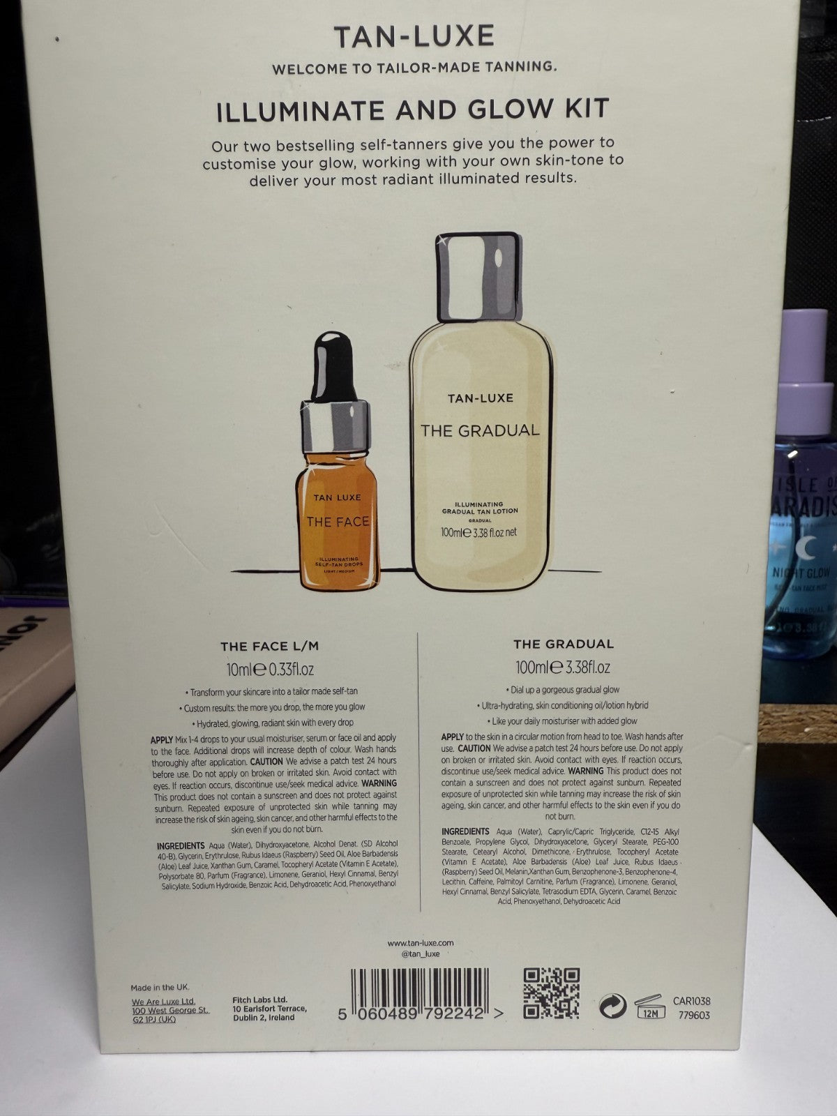Self Tan & Face Drops Kit - Illuminating Gradual Tan Lotion & Glow Serum
