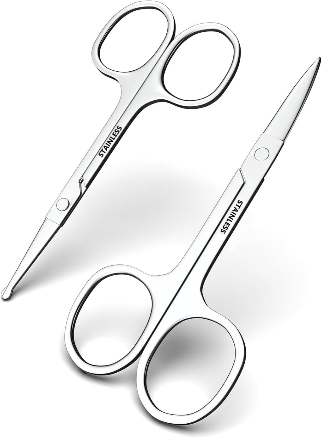 Stainless Steel Facial Grooming Scissors Set for Eyebrow, Nose, Beard Trimming