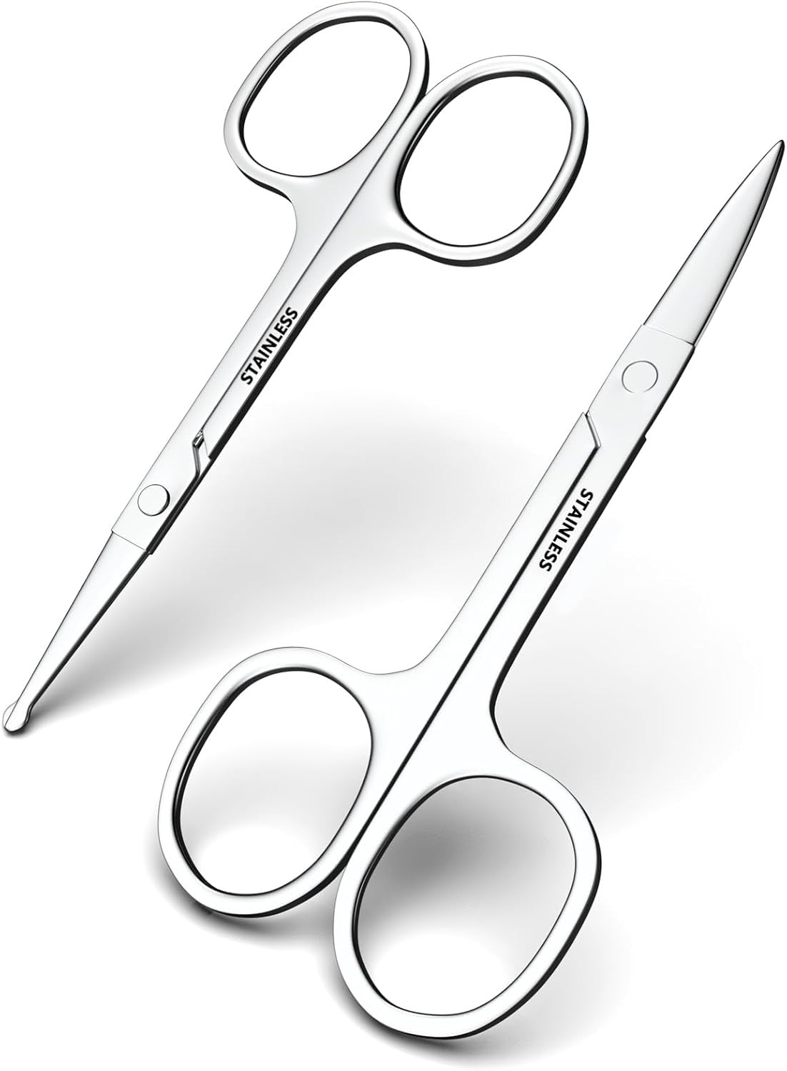Stainless Steel Facial Grooming Scissors Set for Eyebrow, Nose, Beard Trimming