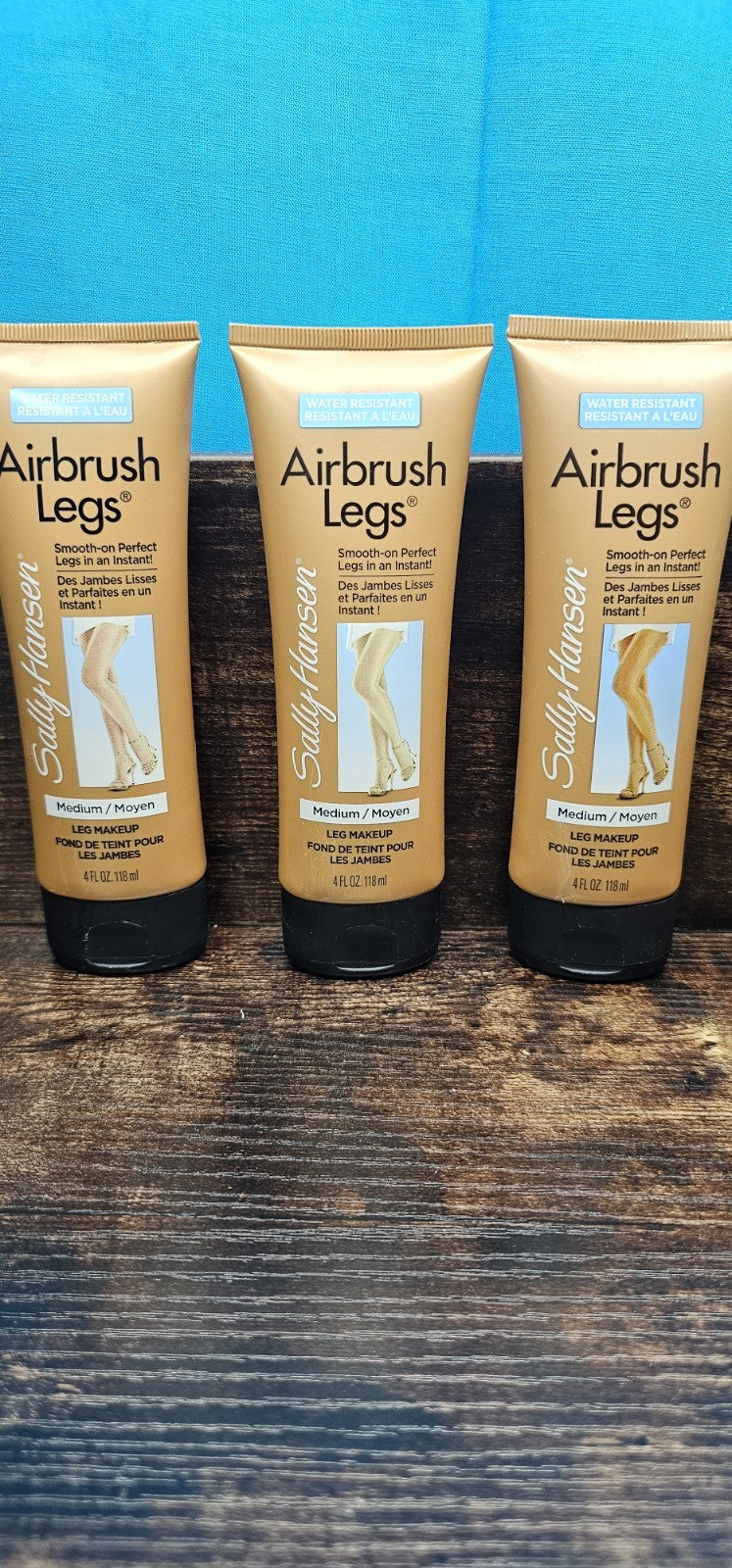 Medium Leg Makeup Lotion - Airbrush Legs Spray for Tanning & Covering - 4 Oz Pack of 3