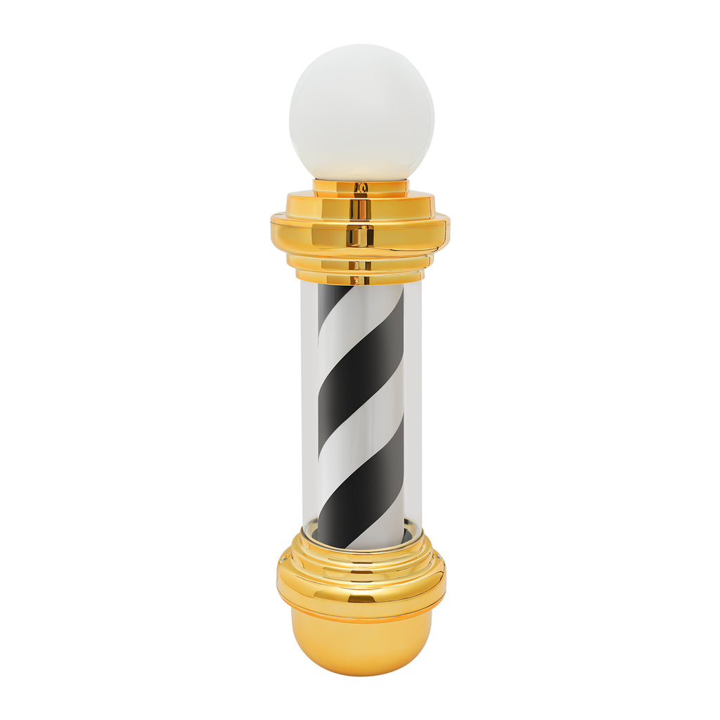 Waterproof LED Barber Pole Light with Rotating Sign for Hair Salons - Black, White, Gold