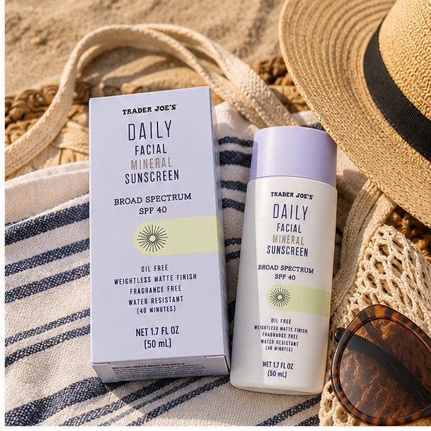 Mineral Sunscreen SPF 40 for Face - Water-Resistant, Oil-Free, Light & Matte Finish - 2 Pack