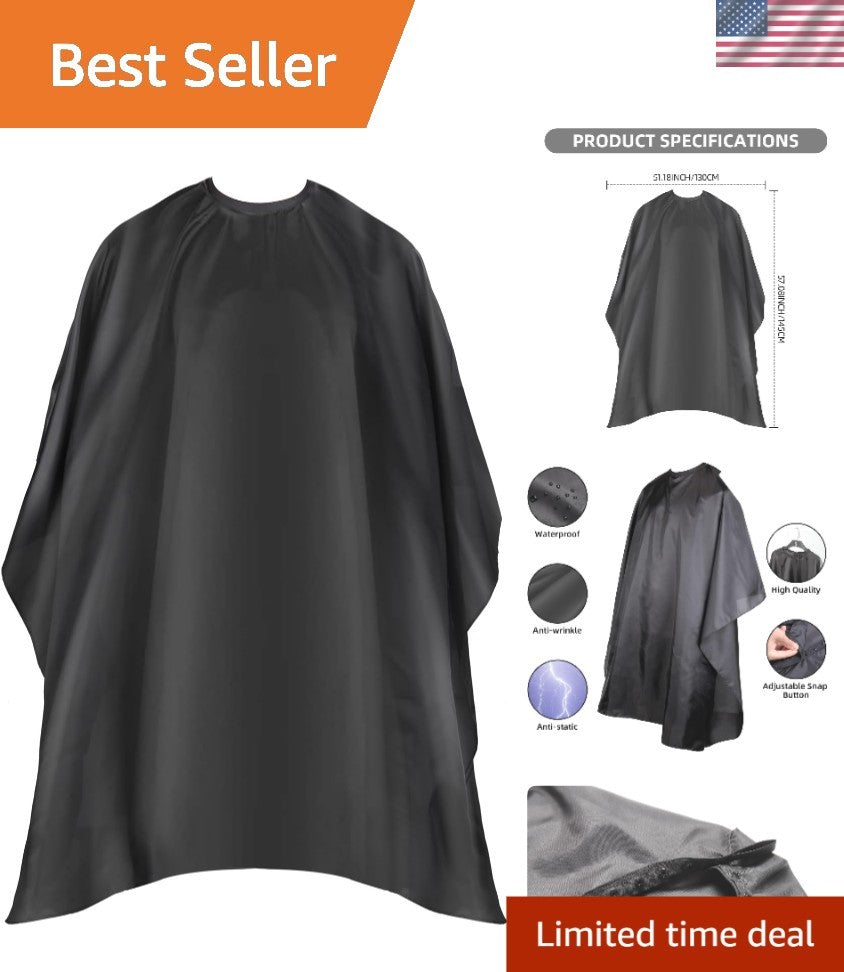 Lightweight Hairdressing Cape with Adjustable Snap for All Ages - 57x5 Inches