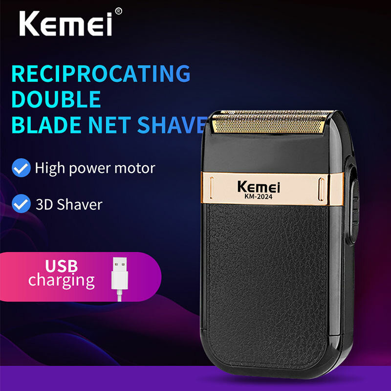 Rechargeable Men Electric Shaver Trimmer Waterproof Cordless Razor - KM-2024