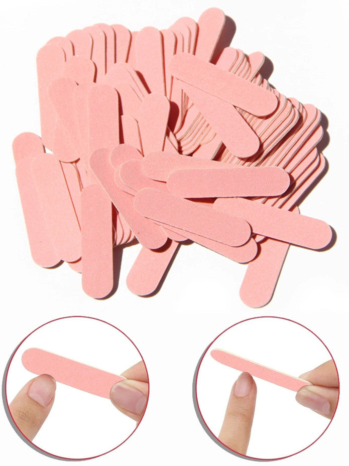 Mini Pink Nail Files Set - Double-Sided Emery Boards for Manicure & Pedicure